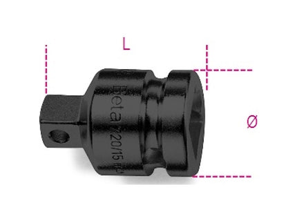 BETA   729/15 RACCORDO MACCHINA QUADRO FEMMINA 1" E MASCHIO 3/4"