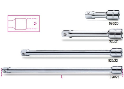 BETA   920/20 PROLUNGA CON ATTACCO QUADRO MASCHIO E FEMMINA 1/2" MM 75