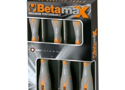 BETA   943BX/D6 SERIE DI 6 CHIAVI A BUSSOLA ESAGONALI TIPO LUNGO