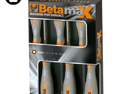 BETA   943BX/D6 SERIE DI 6 CHIAVI A BUSSOLA ESAGONALI TIPO LUNGO