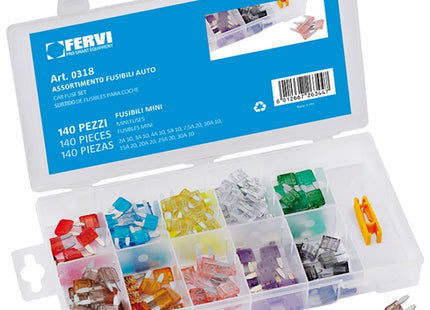 FERVI ASSORTIMENTO DI FUSIBILI MINI PER AUTO TOTALE PZ140