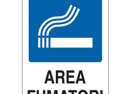 SEGNALE AREA FUMATORI IN ALLUMINIO MM300X200
