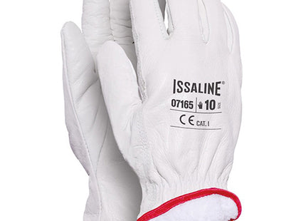 GUANTI IN PELLE DI BOVINO IMBOTTITO MOD. 07165 COLORE BIANCO TG10