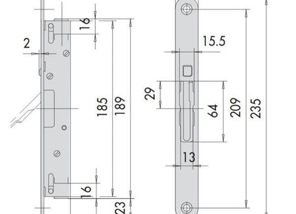 CISA SERRATURA DA INFILARE PER ANTA SECONDARIA