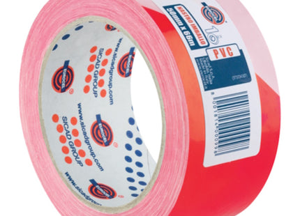 EUROCEL NASTRO SEGNALETICO ADESIVO IN PVC BIANCO/ROSSO MM50X66MT