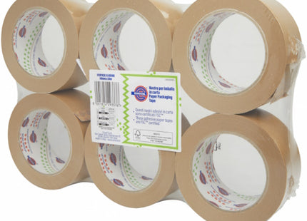 EUROCEL NASTRO ADESIVO IMBALLAGGIO CARTA AVANA MM50X50MT ECOPACK 15 PZ6