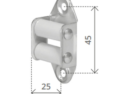 BOLIS GUIDACINGHIA VERTICALE CON RULLI IN NYLON BIANCO PER TAPPARELLE
