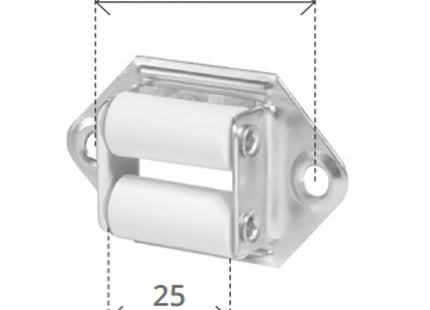 BOLIS GUIDACINGHIA ORIZZONTALE CON RULLI IN NYLON BIANCO PER TAPPARELLE
