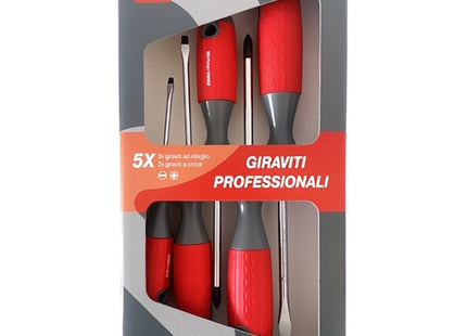 RENAUDO SERIE DI 5 GIRAVITI A TAGLIO E A CROCE PHILLIPS