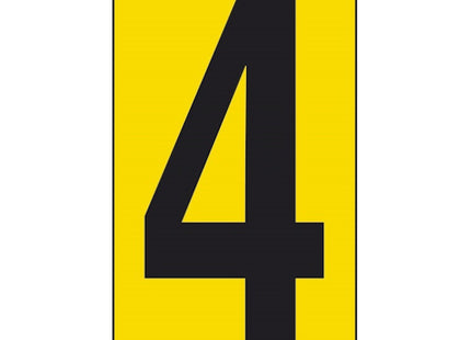 NUMERO ADESIVO NERO FONDO GIALLO MM 60X 34 CONF.DA PZ10 (4)