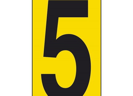 NUMERO ADESIVO NERO FONDO GIALLO MM 60X 34 CONF.DA PZ10 (5)