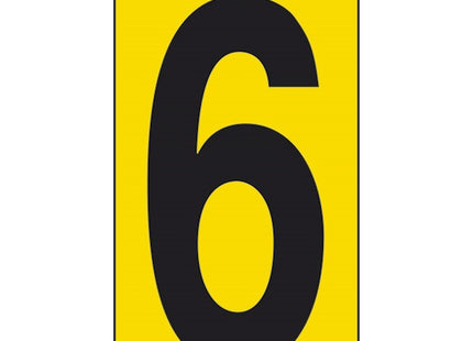 NUMERO ADESIVO NERO FONDO GIALLO MM 60X 34 CONF.DA PZ10 (6)