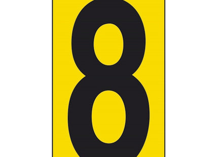 NUMERO ADESIVO NERO FONDO GIALLO MM 60X 34 CONF.DA PZ10 (8)