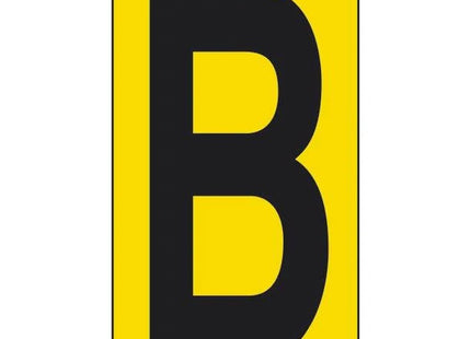 LETTERA ADESIVA NERA FONDO GIALLO MM 56X100 (B)