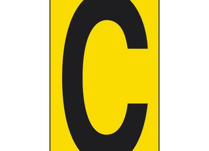 LETTERA ADESIVA NERA FONDO GIALLO MM 56X100 (C)
