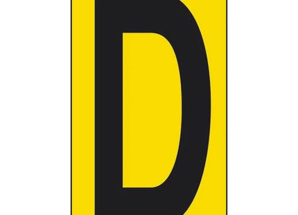 LETTERA ADESIVA NERA FONDO GIALLO MM 56X100 (D)