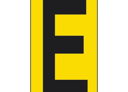 LETTERA ADESIVA NERA FONDO GIALLO MM 56X100 (E)