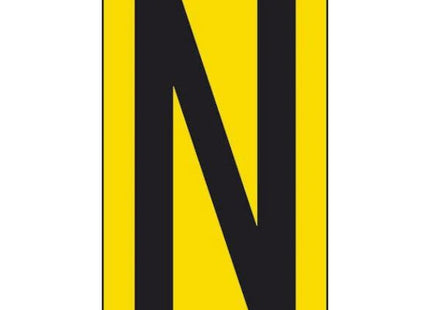 LETTERA ADESIVA NERA FONDO GIALLO MM 56X100 (N)