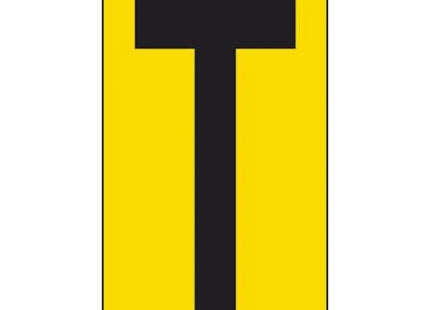 LETTERA ADESIVA NERA FONDO GIALLO MM 56X100 (T)