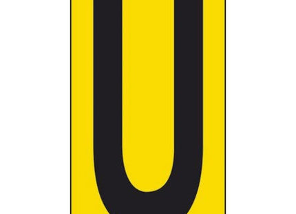 LETTERA ADESIVA NERA FONDO GIALLO MM 56X100 (U)