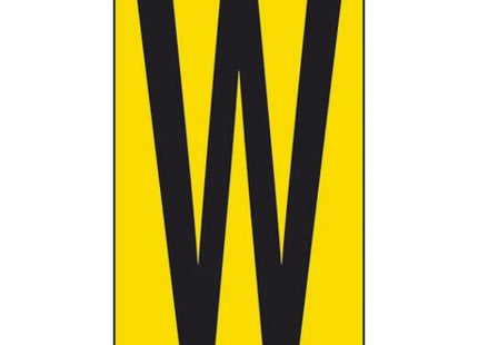 LETTERA ADESIVA NERA FONDO GIALLO MM 56X100 (W)
