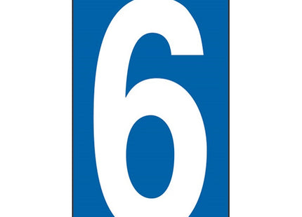 NUMERO ADESIVO BIANCO FONDO BLU MM100X 56 (6)*