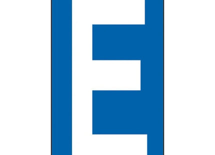 LETTERA ADESIVA BIANCA FONDO BLU MM 56X100 (E)*