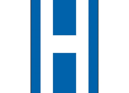 LETTERA ADESIVA BIANCA FONDO BLU MM 56X100 (H)*