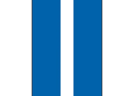 LETTERA ADESIVA BIANCA FONDO BLU MM 56X100 (I)*