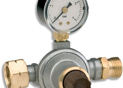 KEMPER RIDUTTORE ALTA PRESSIONE PER BOMBOLE GPL CON MANOMETRO 0-3 BAR