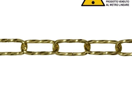 MINUTEX CATENA RITORTA FILO QUADRO IN ACCIAIO OTTONATO MOD. 202 D.MM3,5
