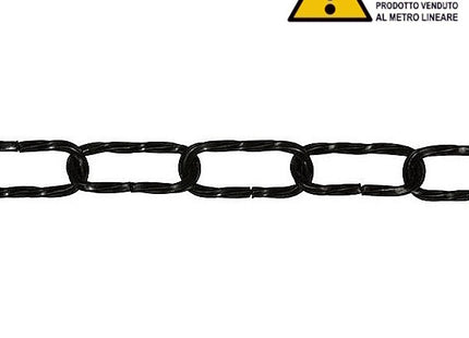 MINUTEX CATENA RITORTA FILO QUADRO IN ACCIAIO BRUNITO MOD. 202 D.MM3,5