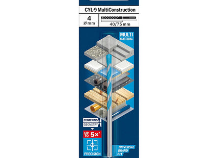BOSCH PUNTA CILINDRICA MULTIMATERIALE MOD. EXPERT CYL-9 D.MM10X120