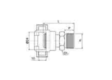 ANI ART. 27/A RACCORDO GIGANTE MASCHIO CON DADO FRESATO 3/8"M*