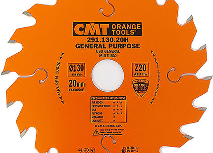 CMT LAMA PER TAGLIO LEGNO LUNGO E TRAVERSO VENA D.MM130X2,4X20 Z 20
