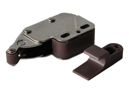 METAL STYLE CHIUSURA A SCATTO NICHELATO/MARRONE MM26X33X11