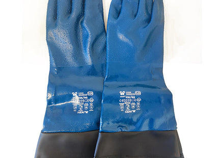 GUANTI PER SABBIATURA MOD. LAMPOBLAST COLORE BLU/NERO TG L