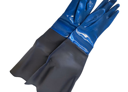 GUANTI PER SABBIATURA MOD. LAMPOBLAST COLORE BLU/NERO TG L