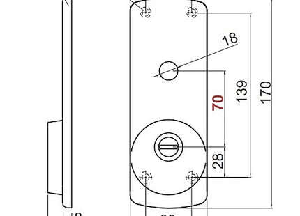DISEC PIASTRA DI PROTEZIONE ESTERNA SERRATURE BASCULANTI ART. DN28PST-AN