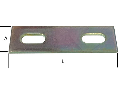 MINUTEX PIASTRINA GIUNZIONE CON ASOLE MM70X20X3 ACCIAIO ZINCATO CONF.PZ4