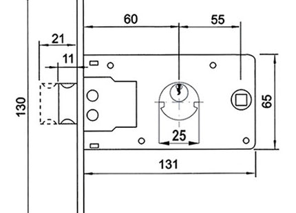 FASEM SERRATURA INFILARE PER FASCIA 1 MANDATA ENTRATA MM60 ART.901