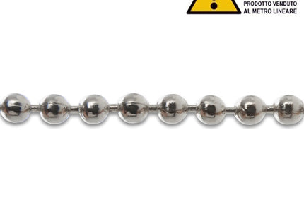 MINUTEX CATENA A PERLINE IN OTTONE NICHELATO MOD. 878 D.MM 3