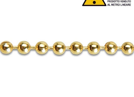 MINUTEX CATENA A PERLINE IN OTTONE LUCIDO MOD. 878 D.MM 3