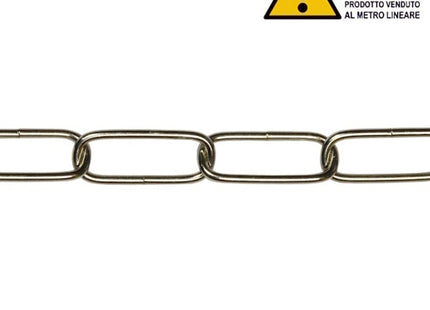 MINUTEX CATENA OVALE FILO IN ACCIAIO NICHELATO MOD. 884 D.MM 1,3