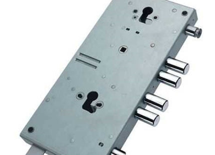 MOTTURA SERRATURA APPLICARE TRIPLICE PER DOPPIO CILINDRO YALE AMBIDESTRA