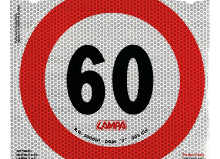 LAMPA SEGNALE ADESIVO OMOLOGATO D.MM 200 LIMITE DI VELOCITA  60 KM/H