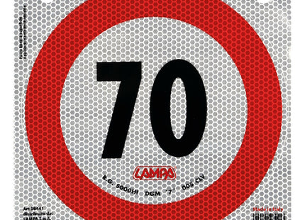 LAMPA SEGNALE ADESIVO OMOLOGATO D.MM 200 LIMITE DI VELOCITA  70 KM/H
