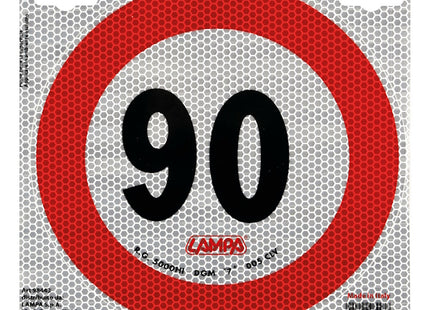 LAMPA SEGNALE ADESIVO OMOLOGATO D.MM 200 LIMITE DI VELOCITA  90 KM/H