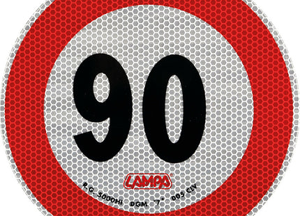 LAMPA SEGNALE ADESIVO OMOLOGATO D.MM 200 LIMITE DI VELOCITA  90 KM/H