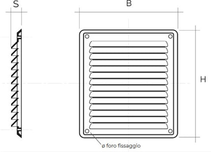 LA VENTILAZIONE GRIGLIA IN ABS DA SOVRAPPORRE CON RETE MM204X230 BIANCO